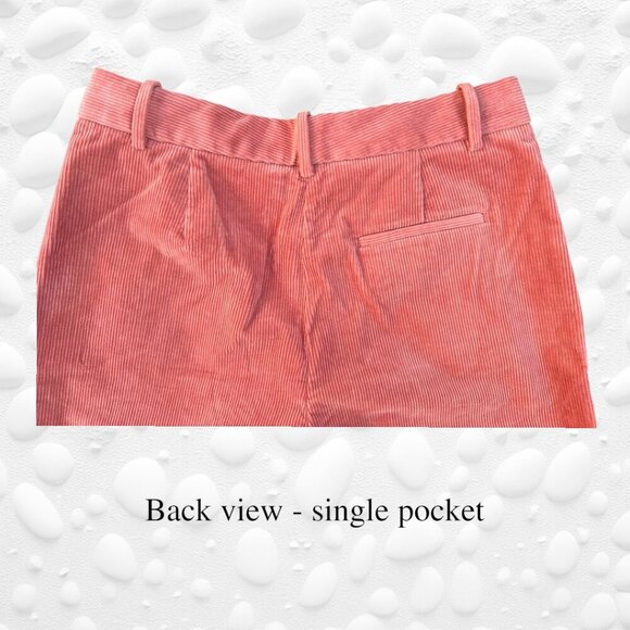 🧡 Banana Republic TALL Ladies "RIVOLI" Corduroy Pants Coral WIDE NWOT - Picture 3 of 7